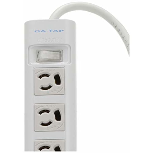 ELECOM Power Tap Lightning Guard Bulk Switch with Magnet Preventive Outlet 3P 7 Outlets 2m T-Y3A-3720WH