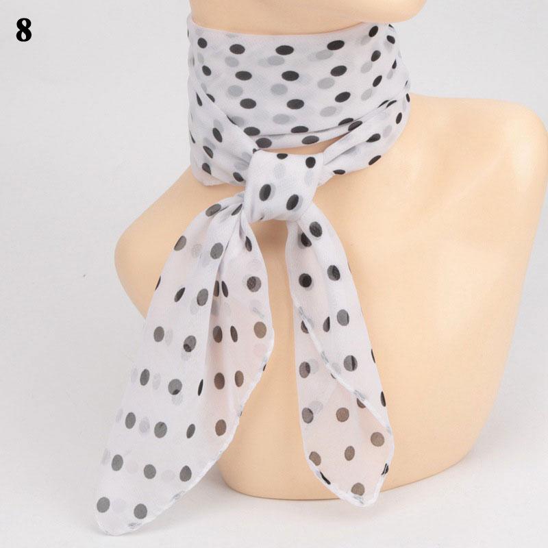 40-65 см Летняя мода шифоновый шарф в горошек женский головной убор квадратный шарф платки женские резинки для волос шейный платок платки