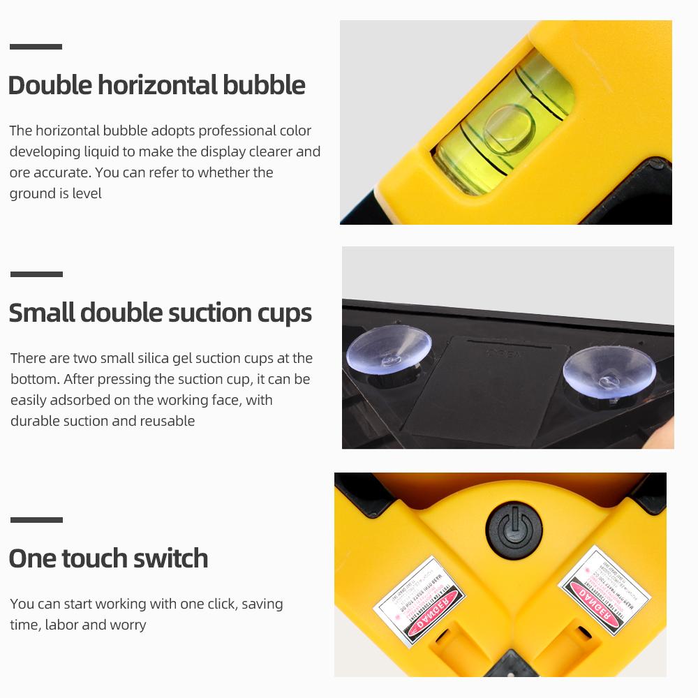 90° Инфракрасный лазерный уровень Вертикальная горизонтальная проекция линии Квадратный уровень для укладки плитки на пол Лазерный точный измерительный инструмент