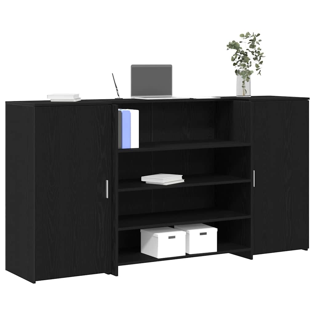 Reception Desk Black Oak 200 x 50 x 103.5 cm Particleboard
