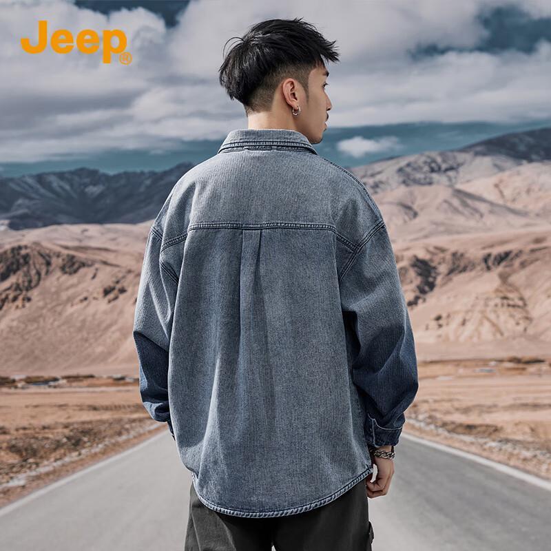 Jeep Мужская классическая джинсовая куртка свободного кроя