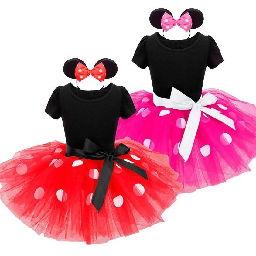 Minnie Mouse Princess Toddler Dress With Cotton Blend Fabric For Girls