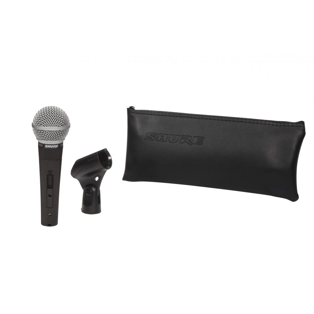 Shure Dynamic Microphone SM58S: with ONOFF Switch, No Screws for Microphone Stand, Unidirectional Cardioid XLR Wired Vocal, Singing, Live Recording, D