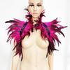 Faux Feather Shawl Shoulder Wrap Cape Soft Adjustable Retro Gothic Collar Cosplay Party Stage Performance Faux Feather Scarf Dancer Costume