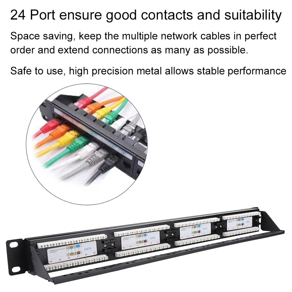 24-портовый монтируемый патч-панель для данных Высокоскоростной CAT6 CAT 6 Стойка для сетевых кабелей
