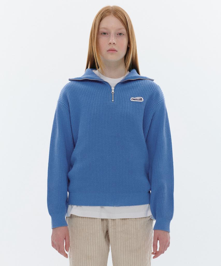 OIOI COLLECTION Cosmo Logo Collar W Knit_Blue