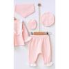 Комплект из 5 предметов для новорожденных 0–3 месяцев цвета бежево-бежевого цвета с фестончатым узором Hospital Release для девочек