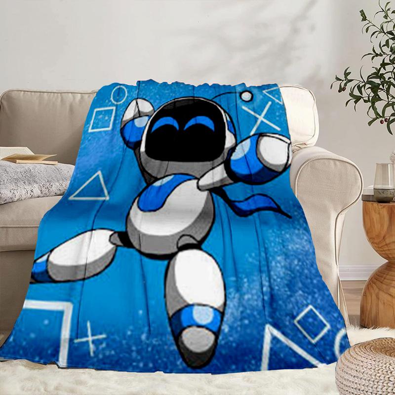 Space Adventure Astro Bot Portable Blanket/Soft Blanket Bedding Blanket Suitable for Travel Camping Living Rooms Offices Sofas Fan Gifts