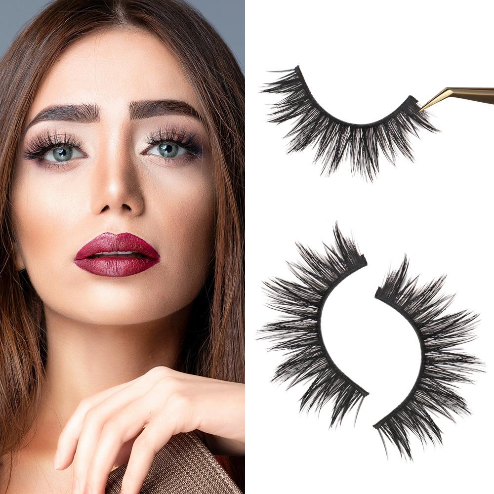 5 Pairs Long Cross Soft Natural Handmade Black Eye Lashes Extension False  Eyelashes