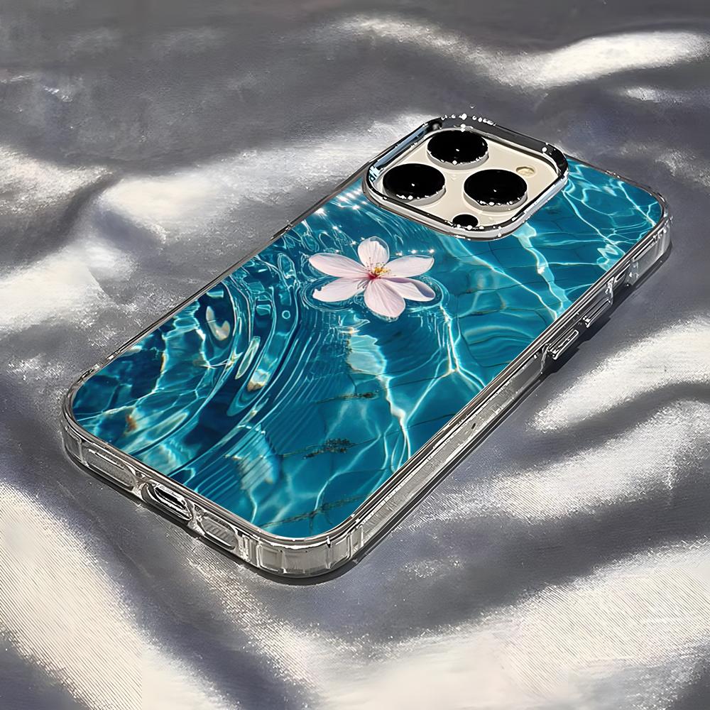 Чехол для телефона «Лепестки бассейна» для IPhone 17 Pro Max 16 15 14 Pro Max IPhone 13 Pro Max 11 Plus Прозрачная крышка