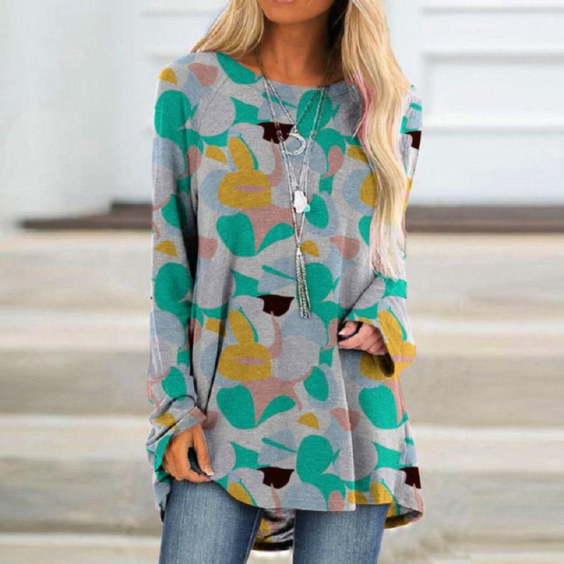 Женский базовый свободный топ с круглым вырезом и длинными рукавами, дышащий пуловер с длинными рукавами, повседневная футболка в стиле Харадзюку