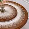 Round Tablecloth Dining Table Cover American Retro Lace Flower Cushion Tablecloths Towel Cover Countryside Fabric Dust Cloth