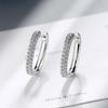 New 925 Sterling Silver Earrings Inlaid Zircon U -Shaped Ear Buckles Sweet Design For Girls Birthday Gift