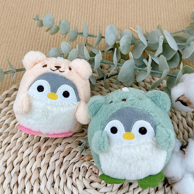 Cute Penguin Plush Key Ring Tourist Hat Penguin Keychain For Girls Gifts Creative School Bag Keychain