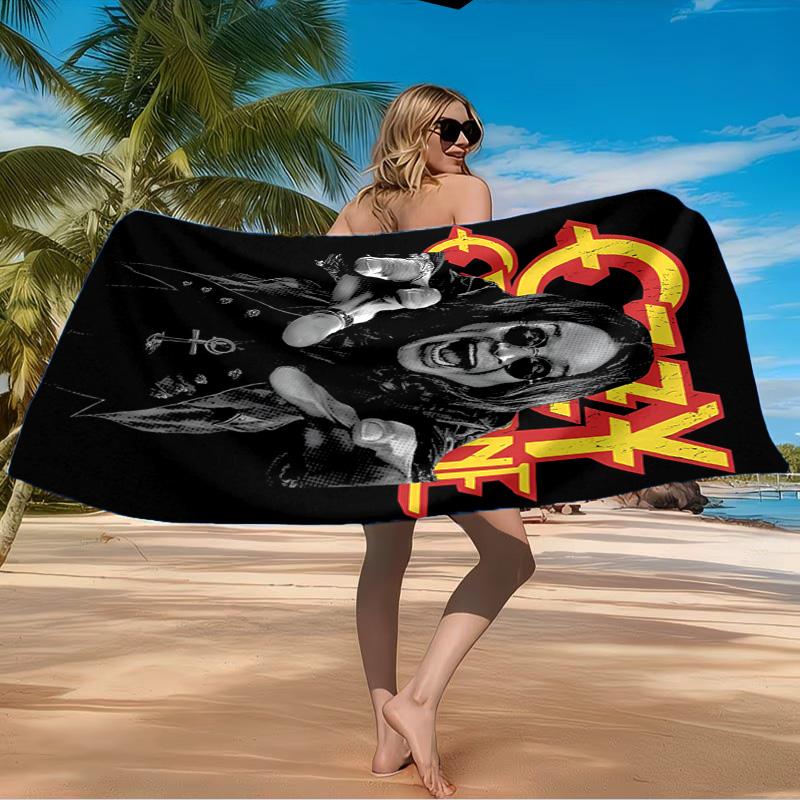 Ozzy Metal Legend Beach Towel Microfiber Beach Towel, Lightweight and Quick-Dry, for Summer Travel, Swimming Pool Fan Birthday Gift
