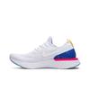 Nike Womens Epic React Flyknit 'OG' (women's sizes) White / White-Racer Blue-Pink Blast Running Shoes AQ0070 101