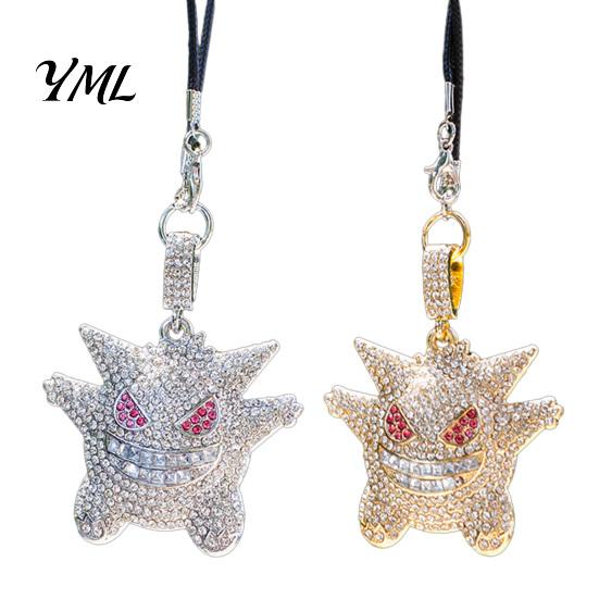 Car Rearview Mirror Hanging Ornament Bling Accessories, Cute Rhinestone Devil Rear View Cartoon Auto Accessories Charm, Halloween Interior Pendant for