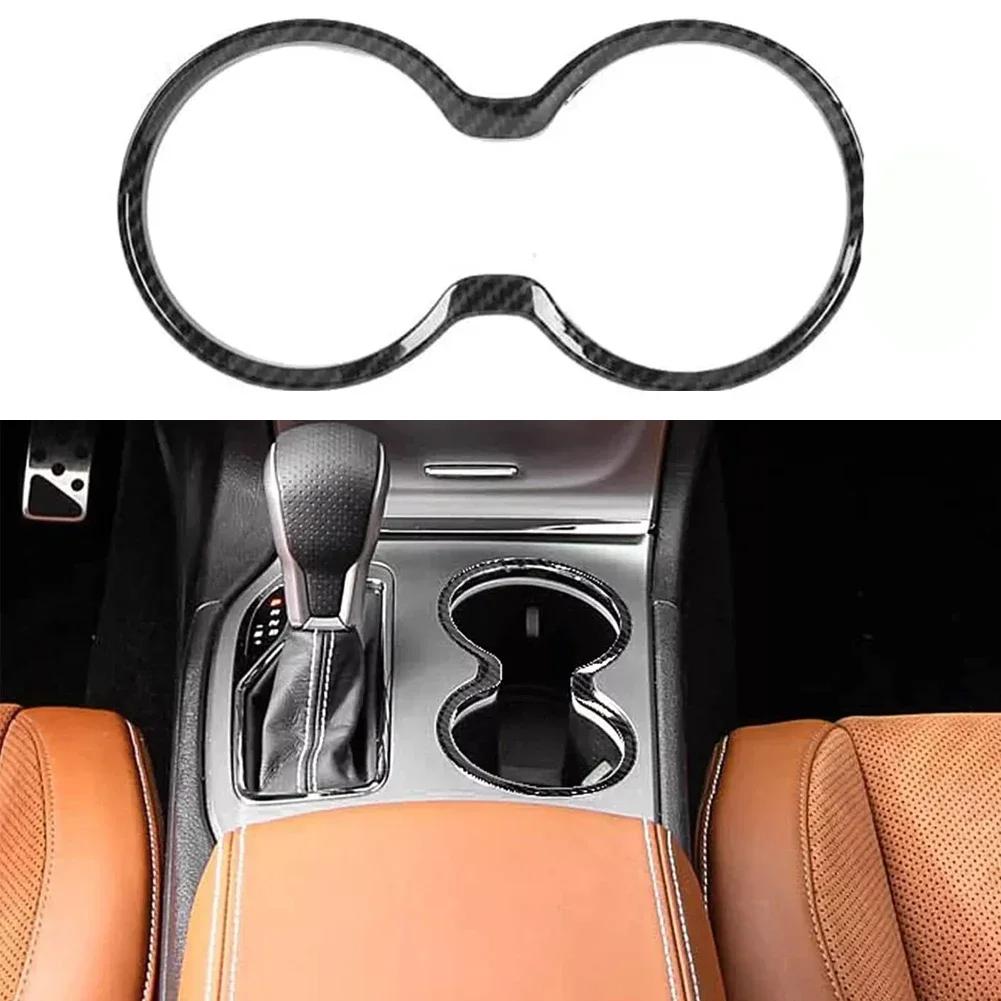Auto Cup Holder Decorative Cover Carbon Fiber Cup Holder Trim Cover For Jeep For Grand For CHEROKEE 2011-21 Interior Accessories