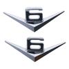 Qicarkey 2pcs 3D V6 Car Emblem Badge Decal Metal Car Logo Emblem Letter Car