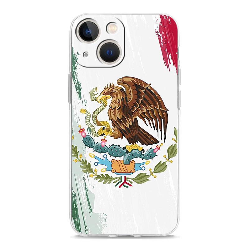 Чехол для телефона iPhone 17 Air Cases iPhone 16 15 12 13 14 Pro Max SE 7 8 Plus iPhone11 Прозрачный Мягкий Чехол Флаг Мексики