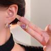 Легкие роскошные модные серьги Advanced Feeling Purple Zircon Flower для женщин