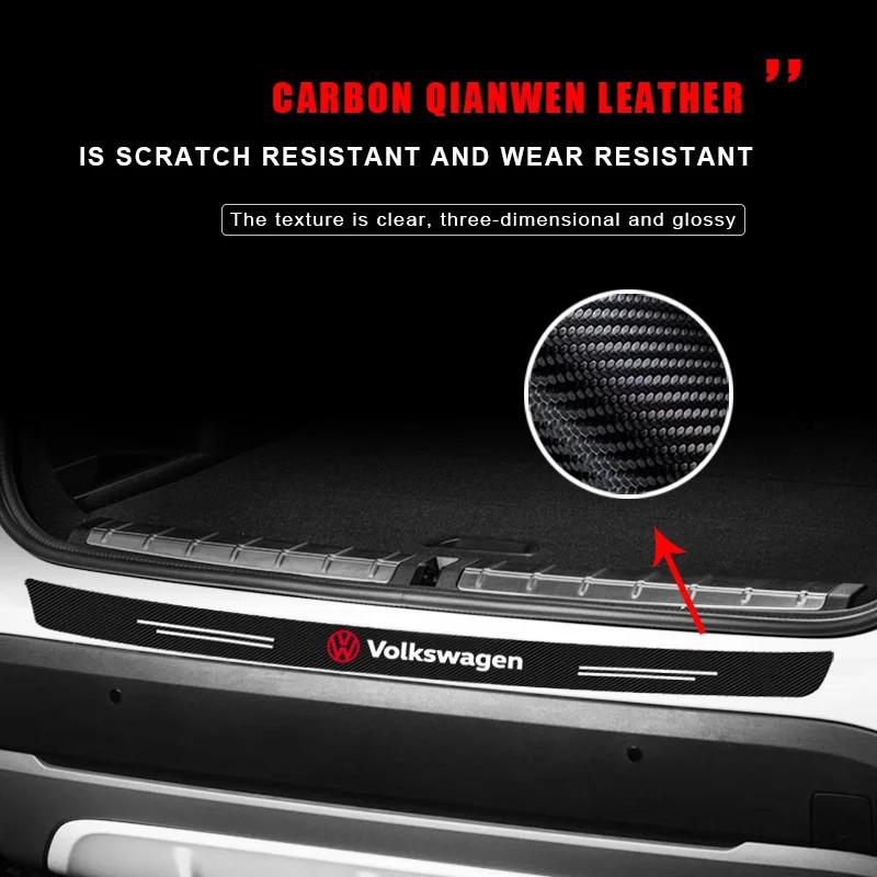 Car Trunk Rear Bumper Protective Carbon Fiber Leather Emblem for VW CC Polo 6R Golf 5 6 7 MK7 MK4 MK6 Passat B6 B8 T4 T5 Tiguan Mc9 wzpc7