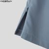 INCERUN Men Elastic Waist Side Zipper Home Wear Mini Pants Shorts Pajamas Underwear