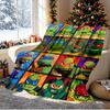 Teenage Mutant Ninja Turtles Pattern Blanket for Home Decoration, Bed, Sofa, Car Travel, Camping, Suitable for All Seasons, Birthday Christmas Gift
