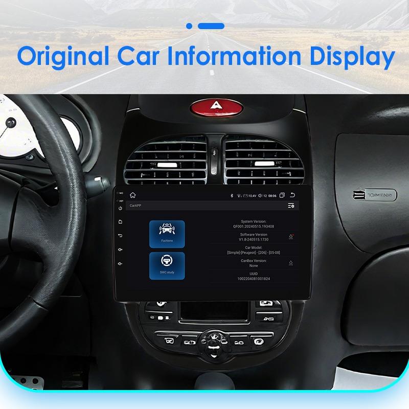OSSURET Snapdragon 6115 Автомагнитола Autoradio для PEUGEOT 206 206SW 206CC 2001 - 2008 Carplay Android Auto Мультимедиа GPS 360 Камера Стерео