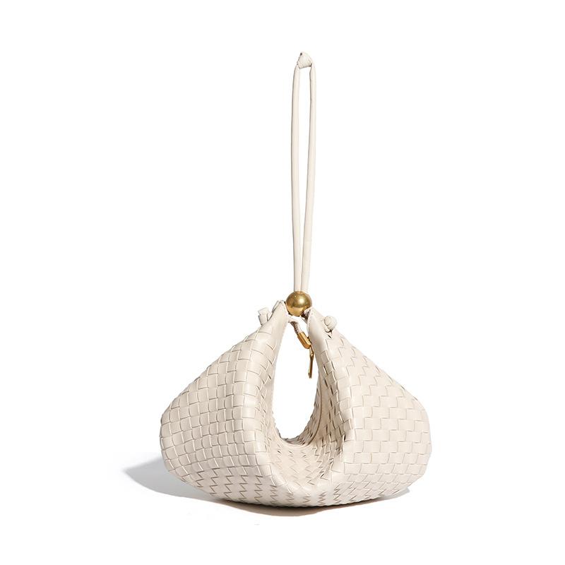 Тканые сумки большой вместимости, женская фактура, популярные сумки-пельмени, нишевый дизайн, повседневные и универсальные, сумки на одно плечо подмышкой