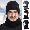 Mid-aged Men Winter Hat Knitted Pure Color Elasticity Keep Warm Thick Ear Protection Cap Father Grandfather Headwear Outdoor Cap
