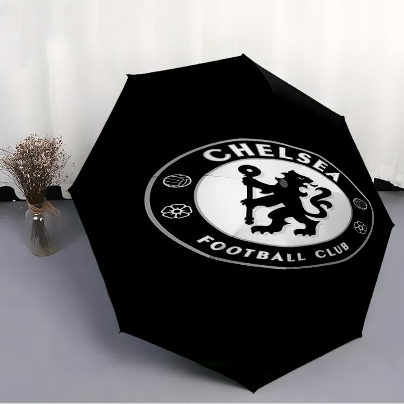 Складной зонт с принтом логотипа Chelsea FC, для улицы, отдыха и путешествий, прочная ткань зонта, подарок на день рождения и праздник