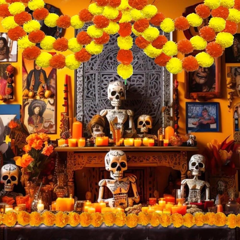 1.5m Halloween Marigold Garland Wedding Decor Artificial Flower Decoration Decoration Supplies