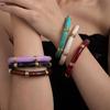 Vintage Acrylic Bamboo Beads Bracelet For Women Multi Color Stretchy Resin Girls Charm Couple Bangles Gift Men Jewelry