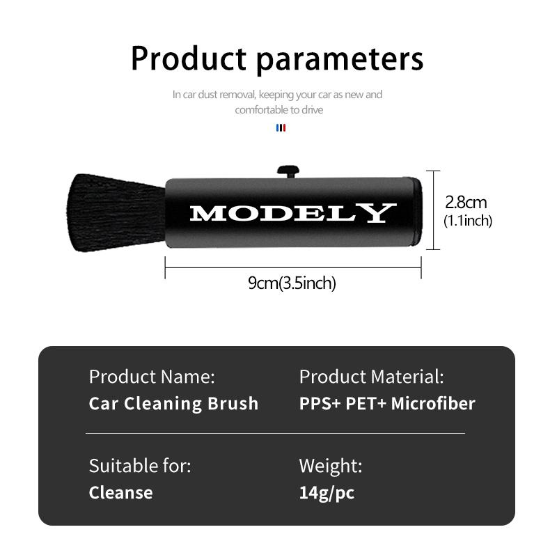 Car Retractable Cleaning Brush Outlet Dusting Small Brush Interior Accessories For Tesla Model 3 Y S X 2021 Juguete Roadster