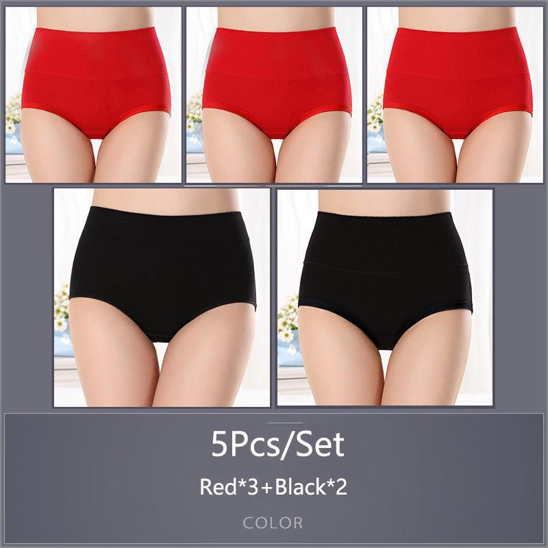 5 шт./компл. женские хлопковые трусики с высокой талией, мягкое дышащее удобное нижнее белье, большие размеры M-XXXXL