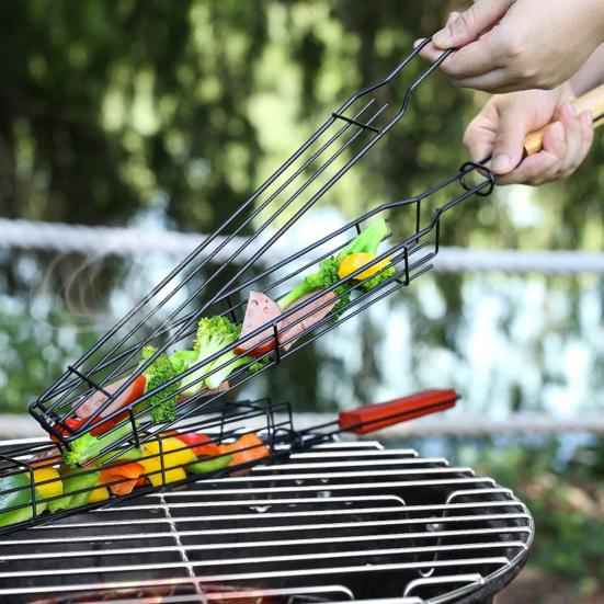 2 шт. решетка для барбекю со щетками Эргономичная деревянная ручка Просторный дизайн Высокая температура