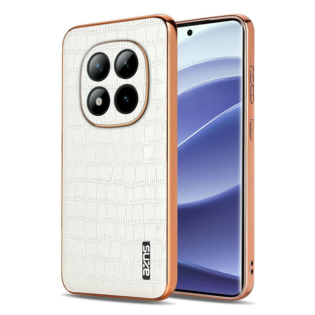 AZNS для Xiaomi Poco M8 Pro 5G/Redmi Note 15 Pro+ 5G (Глобальный) Чехол Электролитическое покрытие Текстура крокодила ПУ + ТПУ Чехол для телефона