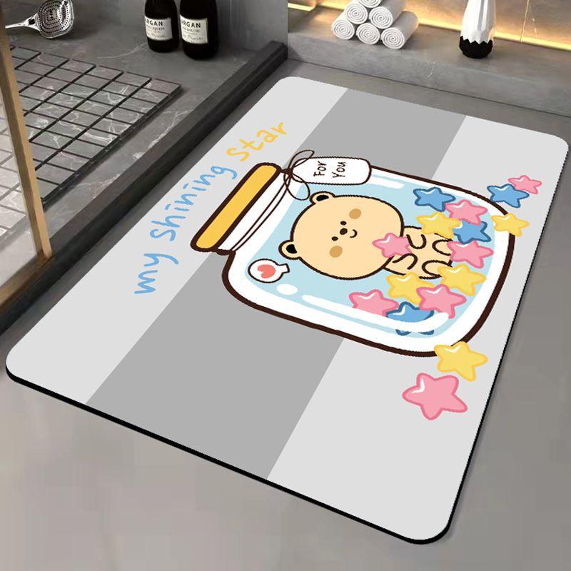 Коврик для пола из диатомовой грязи, впитывающий нескользящий коврик, бытовой коврик для двери, быстросохнущий коврик для туалета, ванной комнаты, душа, коврик для пола