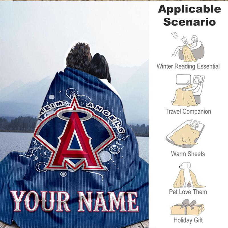 1PC Custom Name Blanket Anaheim Braves Graffiti Art Flannel blankets Patterns Throw Blanket All-Season Soft Gift for Couch, Bed, Camping, Birthday gif