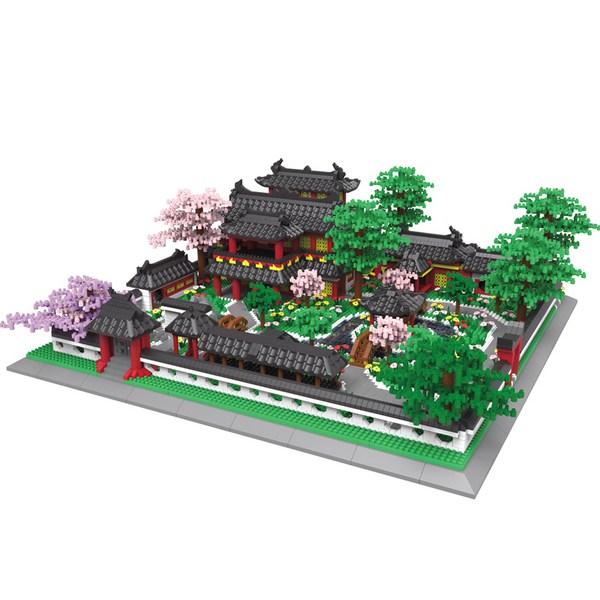Frandy Nanoblock Landmark большое здание Oriental Garden SM9933, разноцветные, популярные корейские игрушки