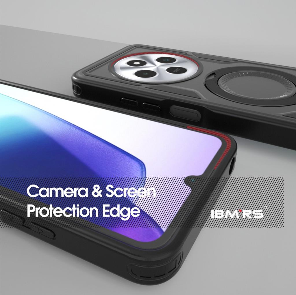 for Redmi 14C 4G/5G Phone Case Magnetic Shockproof with Stand & Lanyard | Compatible IBMRS | Anti-Slip Bumper Cover