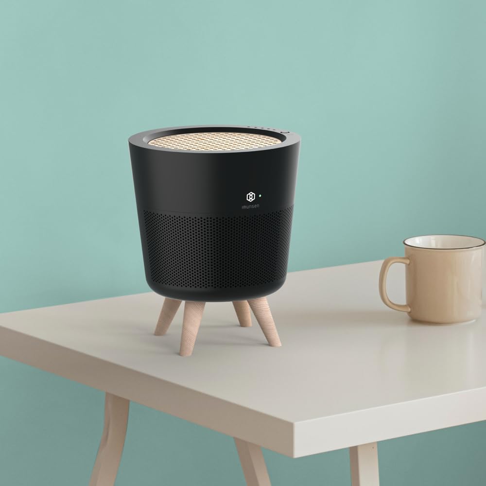 IMUNSEN Air Purifier with Log Cypress Pollen IF Design Sleep Mode Perfect for Smart Automatic Light Sensor Filter, Protection, Etc., Award-winning,