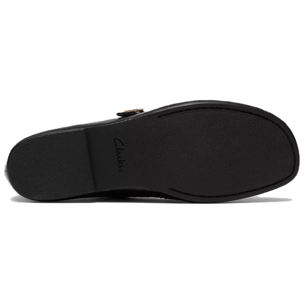 Clarks Кожаные туфли Livia Jane Удобные балетки Мэри Джейн Женская обувь Черные 26320258