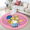 Simpsons pattern round rug,Carpet Rug for Living Room Bedroom Playroom ,Non-slip Floor Mat,Holiday Gifts and Birthday Gifts.