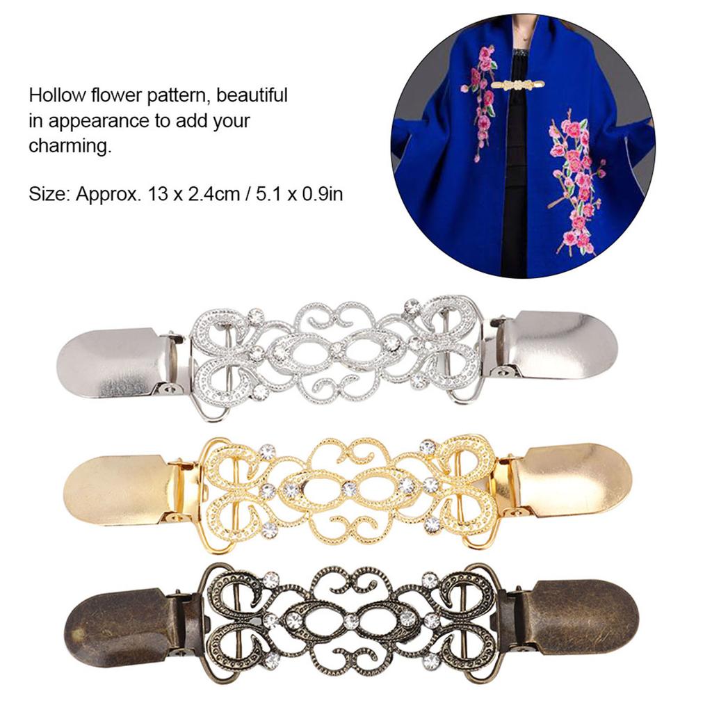 3 шт. алый цветочный узор кардиган клип брошь для женщин свитер блузка шаль