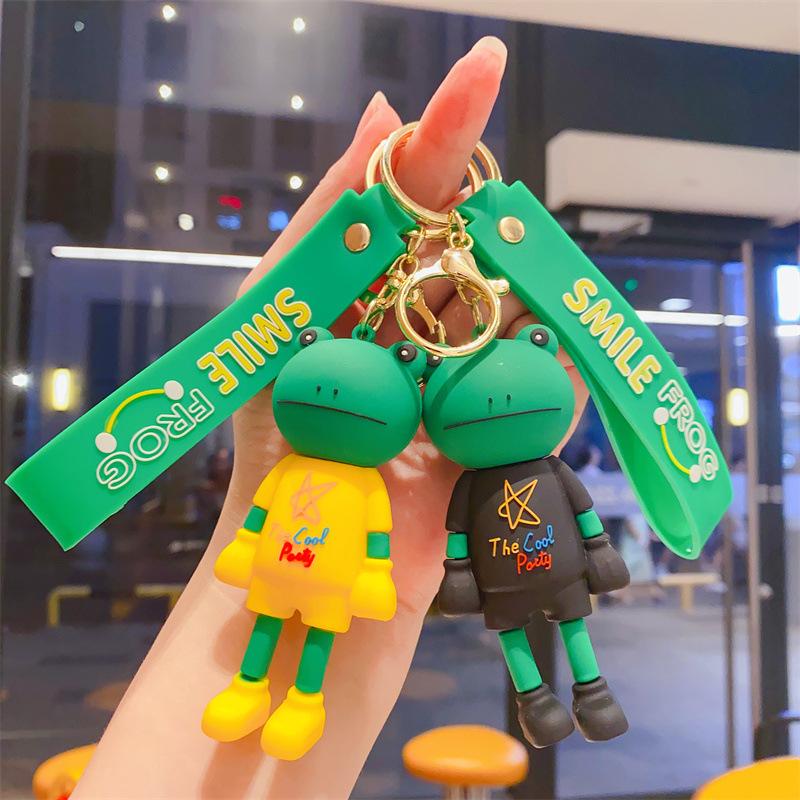 Креативный мультяшный брелок в виде куклы лягушки с длинными ногами, женский милый креативный парный брелок-кольцо для сумки, подарок, подвеска