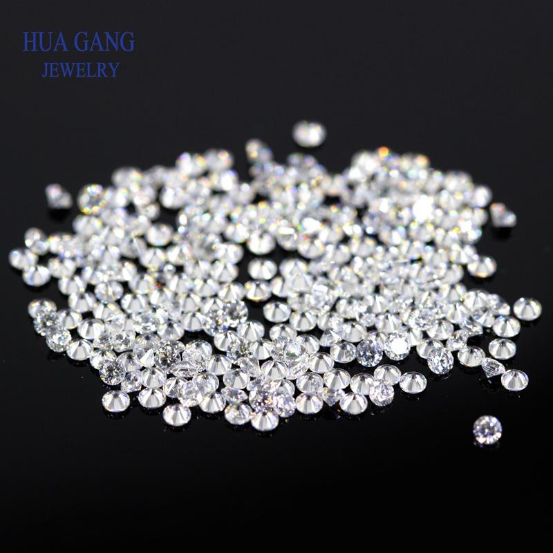 5A Small Size 0.6~2.5mm Cubic Zirconia Gems Beads Round White Cubic Zirconia Stones Round Brilliant Cut Loose CZ Stones