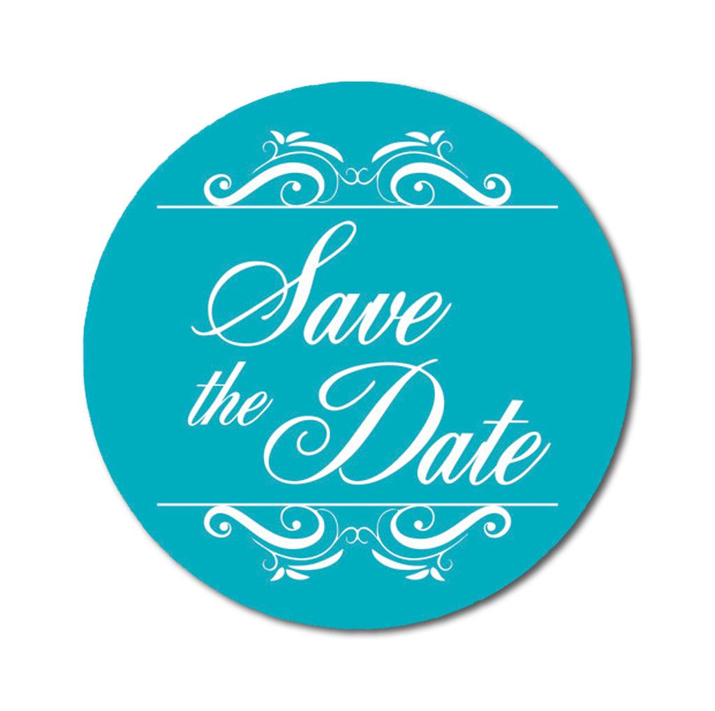 Darling Souvenir Round 1.6 Inches Swirl Border Pink Save The Date Stickers Wedding Envelope Seal-45
