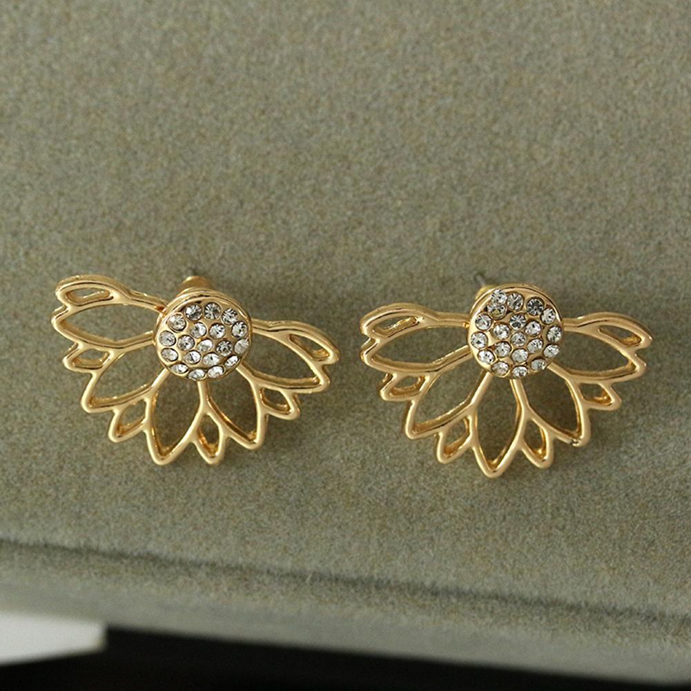 Fashion Women Lady Elegant Ear Stud Unique Hollow Lotus Earrings